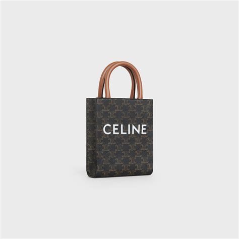 mini vertical cabas in triomphe canvas with celine print|CELINE.